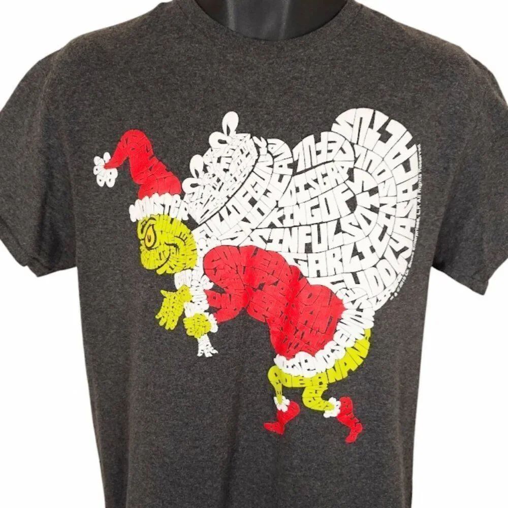How The Grinch Stole Christmas T Shirt Mens Size Medium Gray Dr Seuss